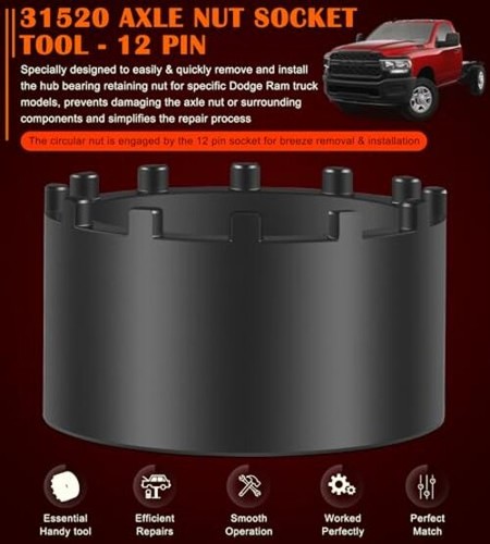  31520 Axle Nut Socket - 12 Pin Hub Bearing Retaining Nut Socket Tool Fits for  - Picture 5 of 9