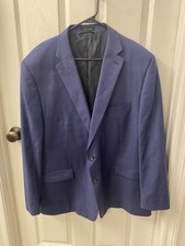 Lauren Ralph Lauren Men's Blue Navy 100 Wool Size 50 Regular Suit Jacket Blazer