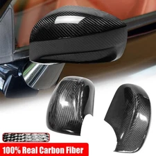 2X REAL CARBON FIBER SIDE REARVIEW MIRROR CAPS COVER FOR NISSAN GT-R R35 2009-16