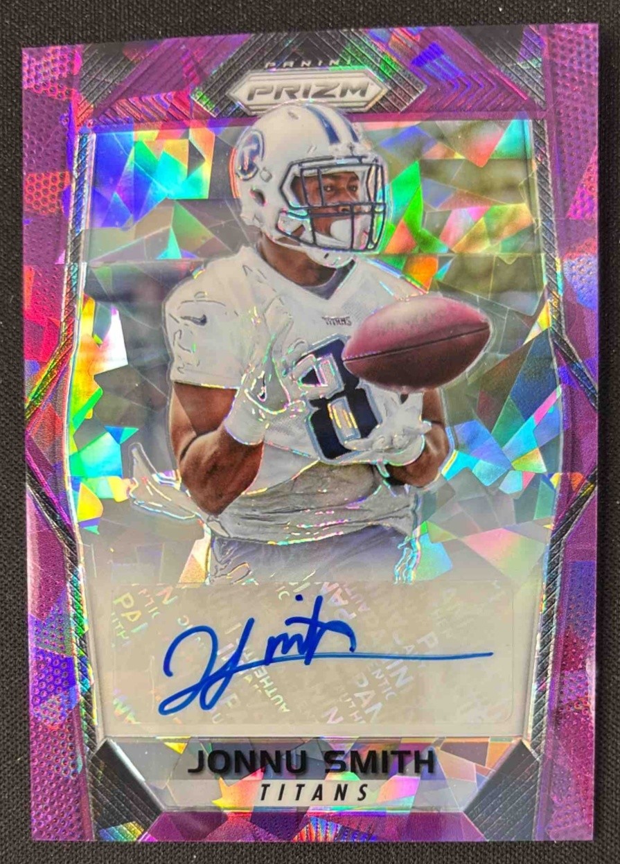 Jonnu Smith Panini Prizm Rookie Autographs #JS Purple Crystals