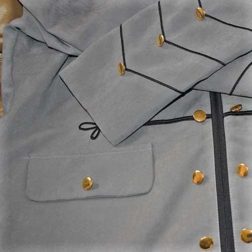 Men's Gothic Clothing Military Jacket Stand Collar Rock Coat Retro Punk Coat - Picture 15 of 23
