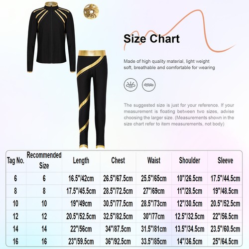 Kids Girls Jacket 2 PCS Activewear Metallic Sweatshirt Shiny Uniform Gymnastics - Picture 18 of 57