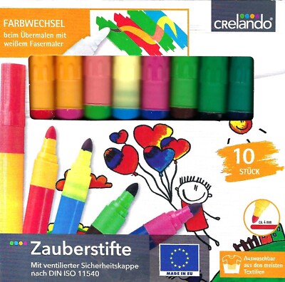 10 Zauberstifte Schriftbreite 4 mm Jungs Edition ab 3 Jahren-Neu&OVP v. Crelando