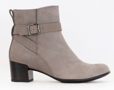 Ecco Classic Boots Size 10 US Taupe Leather Suede Block Heel Booties