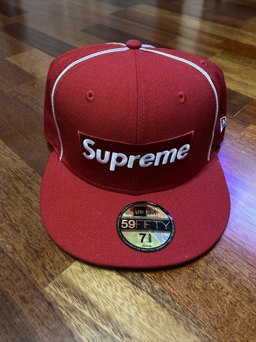 supreme 7 5/8 hat 59fifty cap fitted new era | eBay