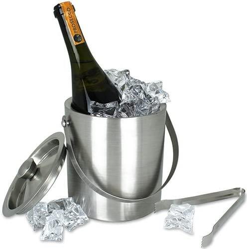 Large Double Walled Stainless Steel Insulated Ice Bucket with Tongs & Lid 1.5L - Picture 3 of 3