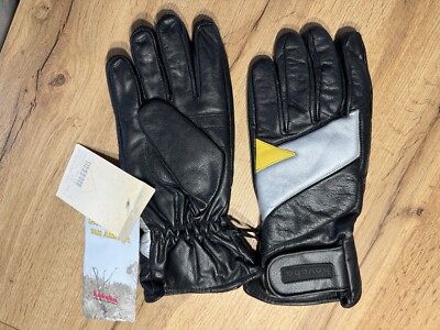 Haveba Leder Schwarz/Silber/Gelb Motorradhandschuhe Gr.9,5  Art 1106