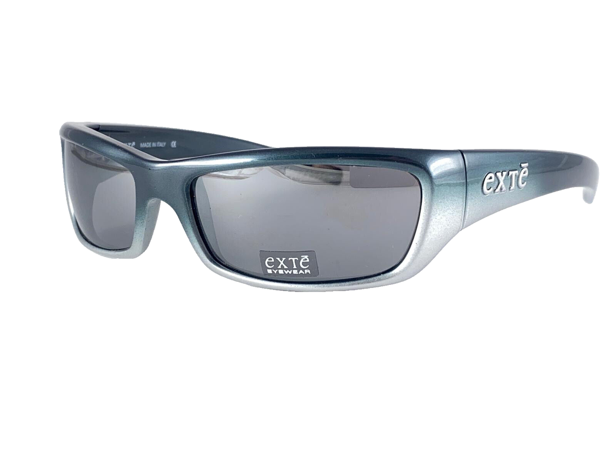 VINTAGE EXTE EX2/S TWO TONE GREY WRAP AROUND SUNGLASSES 2001  display picture 2