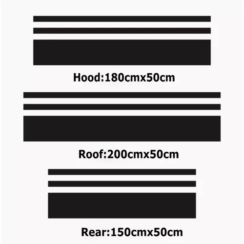 For BMW X3 X5 M6 Car Vinyl Hood Roof Rear Bumper Decals Kit Sport Stripe 2PCS - Picture 6 of 8