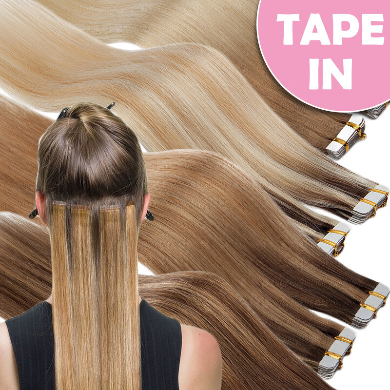 CLEARANCE REMY Tape In Human Hair Extensions Thick Skin Weft 100G