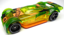 2022 HOT WHEELS MACH IT GO #03 SEE THRU GREEN 2 5/8" DIECAST RACE CAR W/ ORANGE