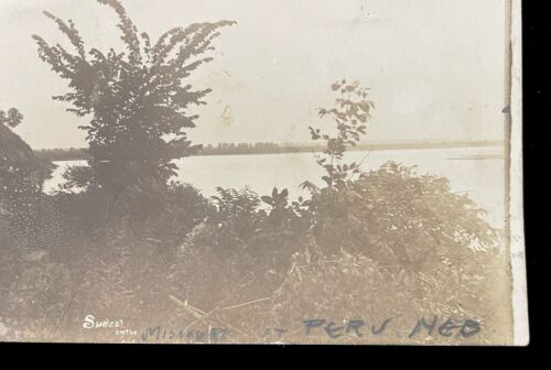 PERU NEBRASKA SUNSET ON THE MISSOURI RPPC 1908 NEMAHA COUNTY - Picture 2 of 4