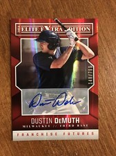 Dustin DeMuth 2014 Elite Franchise Futures Red Auto #70 Brewers Indiana /799