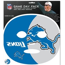 Detroit Lions Game Day Face Temporary Tattoo  (NFL Football)