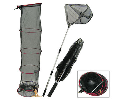 Roddarch 2m Keep Net & Teleskopkescher Set | Verrottungsfestes Netz & Bank Stick
