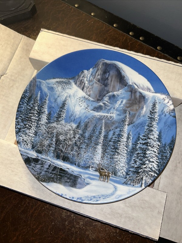 1990 W.L.GEORGE "BLUE SNOW at HALF DOME" 8.5" PLATE W Certificate