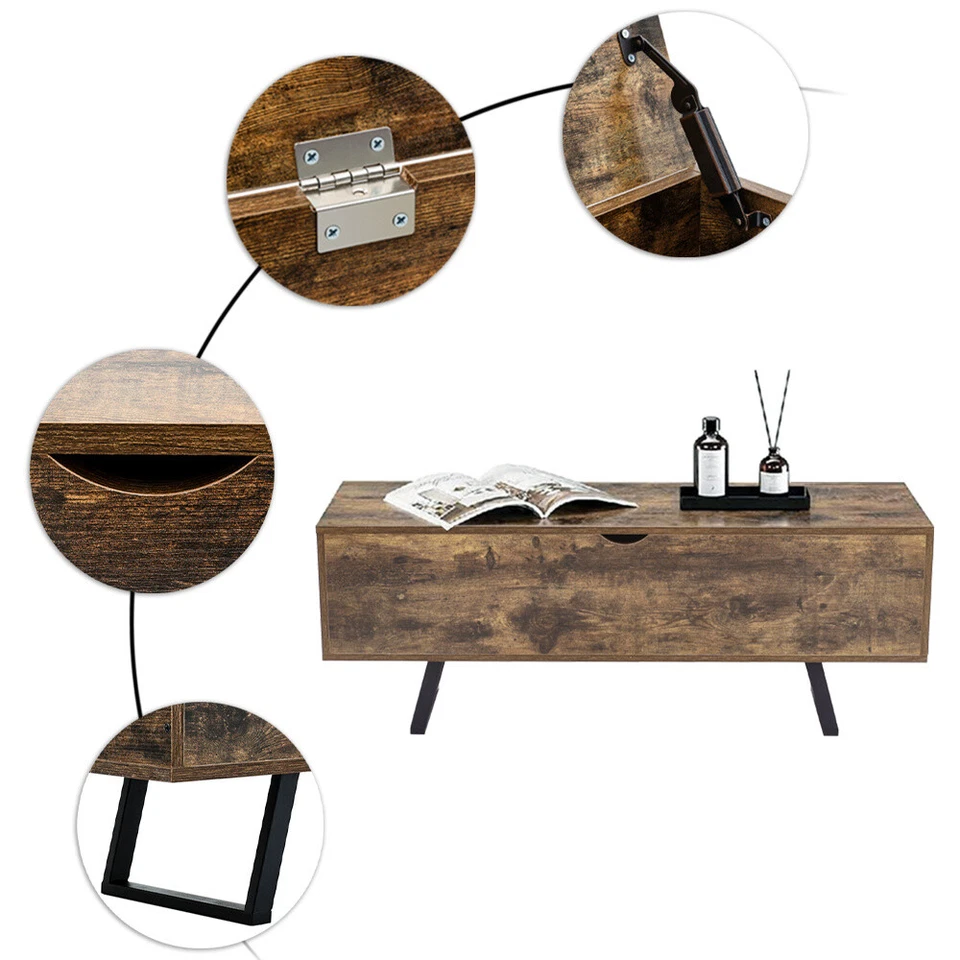 117cm Wooden Ottoman Chest Trunk Toy Blanket Box Window Seat Bench With Storage - Image 4 of 4