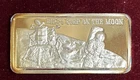 1973 First Step on the Moon Silver Art Bar Hamilton Mint - Toning