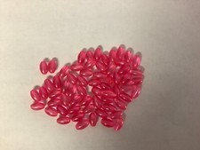 100 ROSE OVAL GLASS BEADS 6mm