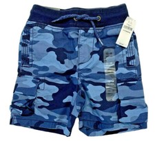 NWT Baby Gap Boys 12-18 Months Blue Camo Pull-on Cargo Pocket Shorts