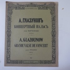 Klavier GLAZOUNOW grande valse de concert op....