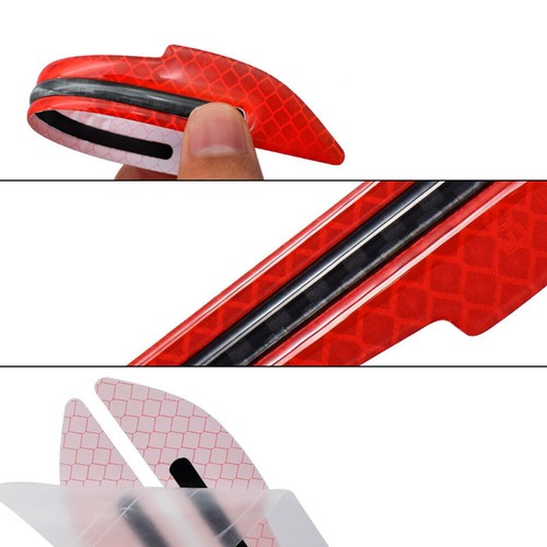 2x Rojo Reflectante Fibra de Carbono Espejo Lateral Coche Advertencia Adhesivo Calcomanía Accesorios - Imagen 13 de 15