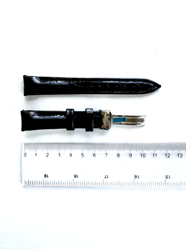 16MM Joe Rodeo BLACK Leather Watch Band Strap With Silver Tone Buckle NEW!! - Picture 4 of 7