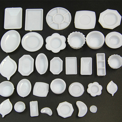 33 Pcs Dollhouse Miniature Tableware Plastic Plate Dishes Set Mini Food Toys .b$