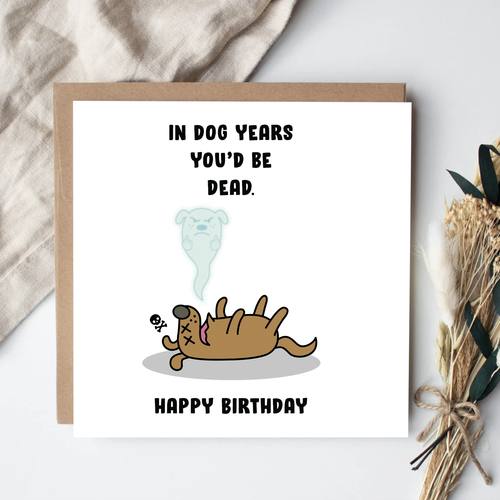 Karte In Hundejahren - Happy Birthday Alter Karten Geschenk lustig unhöflich Witz Männer Frauen - Bild 4 von 12