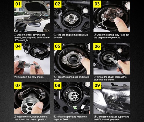 2x H1 LED Headlight Kit 18000LM Hi/Low Beam Bulbs Replace Xenon Halogen - Picture 11 of 11