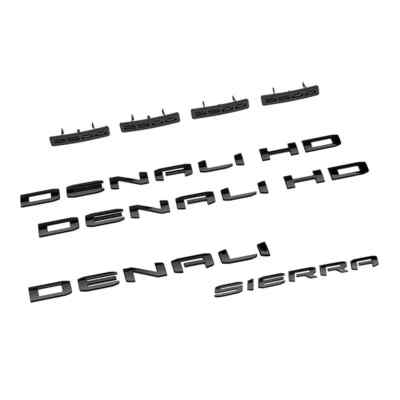 GMC Sierra Denali Emblem Gloss Black DENALI HD Overlay Emblem For
