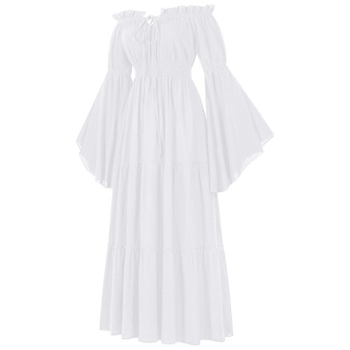 Women Renaissance Dress Medieval Dress Victorian Ladies Dress Flared Sleeves - Afbeelding 10 van 26