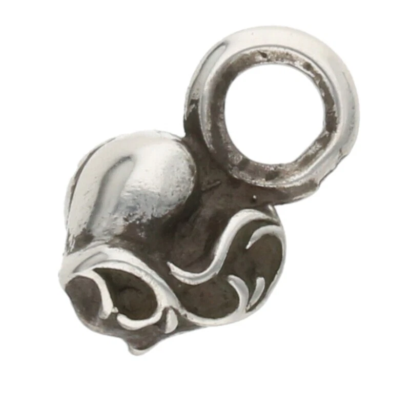 Chrome Hearts Stack Heart Charm Silver Necklace Top 2.42G 826022