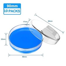 90mm Glass Petri Dishes 10Pcs w/ Lids Lab Petri Plates with A Inoculation Loop