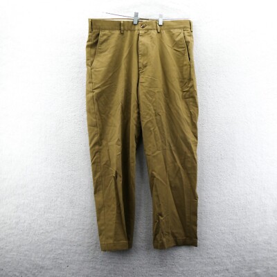 Lands End Khakis 35x30 Mens Beige Straight Leg Suit Slacks