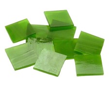 4" x 8" Moss Green Wispy  Fusible 96 coe  Mosaic Glass