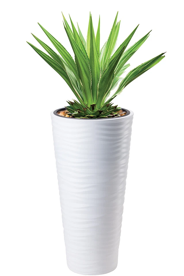 Blumenkübel Groß Blumentopf Slim Rund Welle Design Einsatz 6 Größen 5 Farben - Bild 4 von 4