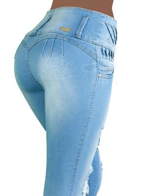 High Waist Stretch Push-Up Colombian Style Skinny Jeans B14-DJ-3708 