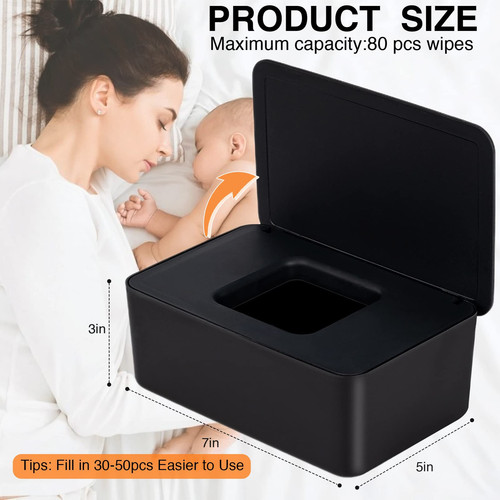 Baby Wipes Dispenser Wipe Holder for Baby & AdultKeeps Wet Tissue Fresh Non Slip - Picture 2 of 7