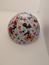 Vintage Disney Mickey Minnie Mouse Glass Panel/Metal Table Lamp Shade