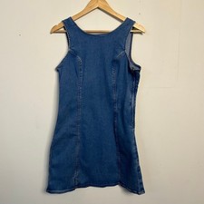American Eagle Denim Mini Dress Medium Wash Sleeveless Scoop Back Blue Size M