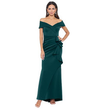 Xscape Women's Long Evening Gown, Hunter Green, 14