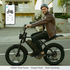 Electric Bike for Adult 1500W Peak 48V/15AH 33MPH 20" Fat Tire Mountain Ebike US
