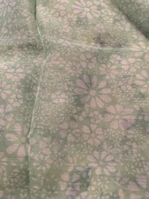 Vintage Green Floral Handkerchief Scarf Made Japan RN 24409