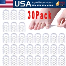 30 Pcs Clear Silicone Toe Protectors, Breathable and Anti-Friction Toe Covers