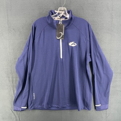 Zero Restriction Large 1/4 Zip Golf Pullover Z425 Navy Blue NWT Company Logo