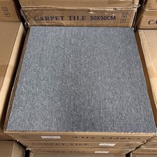 Quality Carpet Tiles 5m² Box Heavy Commercial Retail Office Flooring Rugs Grey