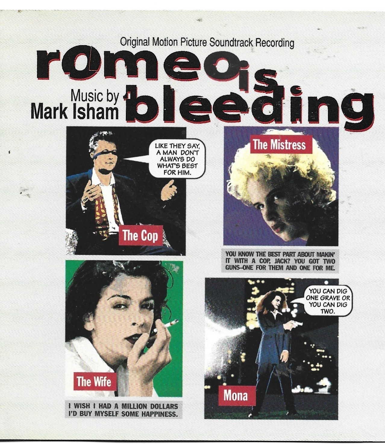 MARK ISHAM - 'ROMEO IS BLEEDING: ORIGINAL SOUNDTRACK (1994 CD)'.