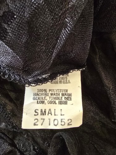 Neu mit Etikett Vintage schwarz Polyester Nachthemd Sweep Kleid Ärmel Größe Small - Bild 6 von 8