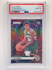 Tyler Smith 2024-25 Panini Prizm Rookie Snakeskin Bucks PSA 10 Pop 2 Rockets